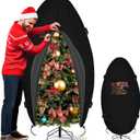 SIRUITON Upright Christmas Tree Storage Bag for 9 ft Tall,Heavy Duty 600D Oxford Fabric Vertical Xmas Storage Bags,Waterproof & Tear-Resistant Christmas Tree Cover with UV Protection (Black)
