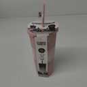24oz Fully Studded Tumbler.Matte Light Pink Studded Tumbler with Lid and Straw.Reusable Double Walled Insulated Travel Tumbler.Plastic Acrylic Pastel Colored Tumbler Cup for Iced Coffee Smoothie. (24ozFully-Large (pack of 1))
