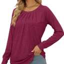 JomeDesign Womens Tops Long Sleeve Crew Neck Shirts Loose Casual Blouse Fall Clothes (S)
