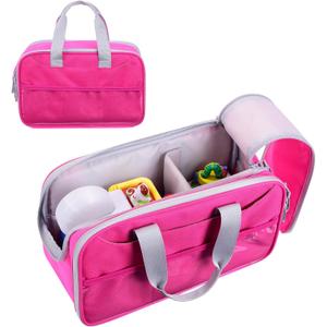 DDgro Carrying Case for Little Tikes Story Dream Machine Books, Storage Bag for Story Book & Characters, with Hand-Strap (Rosy Pink)