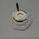 WHJY Ceramic Sugar Bowl with Lid and Spoon, Golf Design Porcelain Salt Bowl Salt Container, Modern Spice Box Seasoning Jar for Home and Kitchen Coffee Bar - White