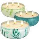 Citronella Candles Outdoor, Large Citronella Candle Outdoor for Patio, 3 Pack 12oz Summer Candle Bulk for Home Garden Yard Camping Party Indoor Outside Decorative, 210 Hours Long Burning, 3 Wick