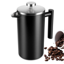 34 OZ Large French Press, Premium Stainless Steel Sturdy Insulated French Press Coffee Maker, 4-8 Cups French Coffee Press, Tea Presses for Home Kitchen Caming Loose Tea, Elegant Black