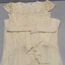 HOSIKA Girls Vintage Chiffon Ruffle Sleeve A-Line Wedding Party Maxi Junior Bridesmaid Dress for Kids 12 Years Apricot