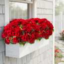 lovemoon 16 Pcs Artificial Geranium Plant Realistic Silk Flowers for Outside UV Resistant Faux Geraniums Flowers for Indoor Outdoor Home Garden Office Decoration (16, Red)