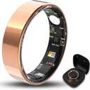 Smart Ring for Women Men Fitness Tracker with Blood Oxygen,Heart Rate,Sleep Monitoring,Step Counting,for iPhone and Android,Waterproof smart blood pressure monitor,No Subscription Fees (Rose Gold, 7)