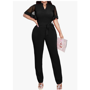 Oxgmoky Women's Jumpsuits Elegant Business V Neck Zipper Long Sleeve Sexy Strap Straight Long Pants Rompers With Pockets, XL Oxgmoky Women's Jumpsuits Elegant Business V Neck Zipper Long Sleeve Sexy Strap Straight Long Pants Rompers With Pockets, XL