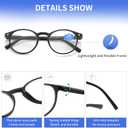 Reading Glasses Blue Light Blocking - Spring Hinges Round Eyeglasses for Men Women,4 Pairs Mix Color Anti Glare Filter Lightweight Readers (4 Pairs Mix Color, 2.50)