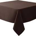 Biscaynebay Textured Fabric Square Tablecloth 90x90 Inch, Brown Water Resistant Card Table Cloth Folding Table Cover for Dining, Kitchen, Wedding and Parties etc. Machine Washable