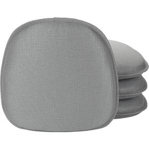 Klear Vu Gripper Non-Slip Mid Century Modern Shell Chair Cushion, Assembled in USA, Extra Thick Fill, Omega Upholstery Fabric, Set of 4 for Dining Room and Kitchen, 4 Count (Pack of 1), Gray
