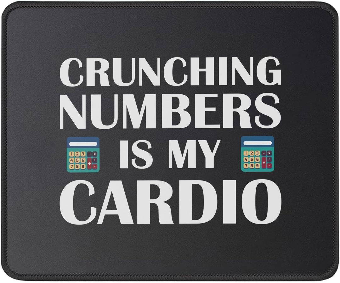 3 x Accountant Gifts Crunching Numbers is My Cardio Accounting Mouse Pad - Funny Humor Gift for Accountants Mouse Mat 9.5 Inch