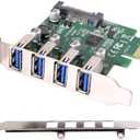 Chenyang Low Profile 4 Ports PCI-E to USB 3.0 HUB PCI Express Expansion Card Adapter 5Gbps for Motherboard