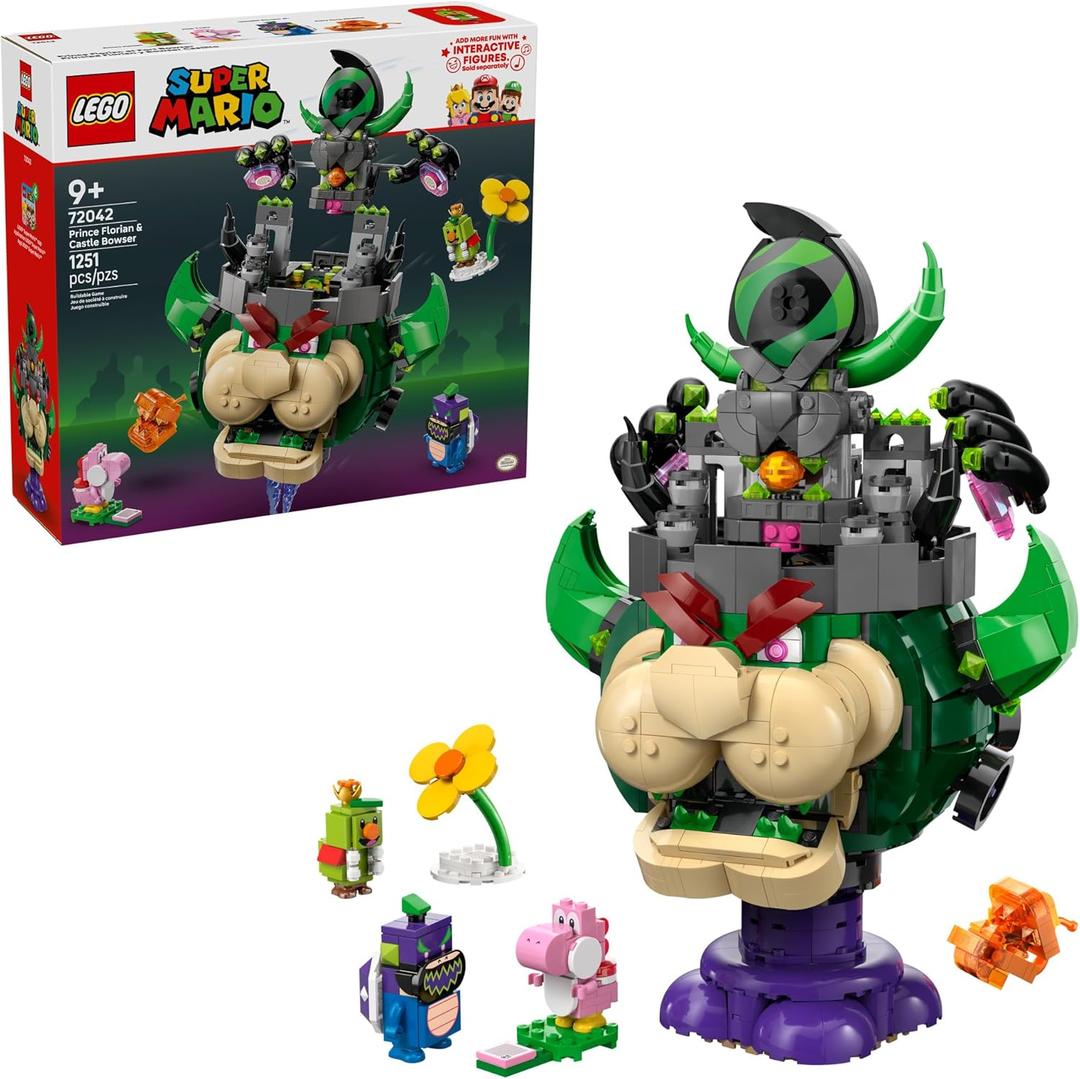 LEGO Super Mario Prince Florian & Castle Bowser Building Toy - Pretend Play Set for Boys & Girls, Ages 9+ - Building Blocks for Kids W/Digital Action & 4 Toy Figures - Gift Idea for Birthdays - 72042