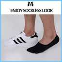 No Show Socks for Men Size 9-12/12-15 Invisible Low Cut Breathable Cotton Liner Socks With Non Slip Grip (Gray, S)