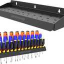 UNITEDPOWER Screwdriver Holder, Wall Mount Storage Rack Organizer for Workshop, Shed, Garage, Home, Stores up to 32 Screwdrivers or Small Tools