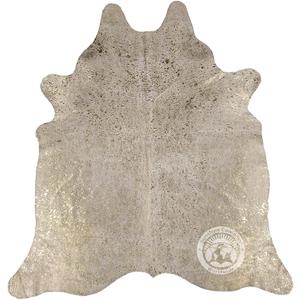 Sunshine Cowhides 100% Genuine Metallic Gold On Off White Cowhide Rug - Modern Style Animal Skin Rug & Floor Carpet for Living Room, Bedroom, Kitchen & More - Extra Large (6x7-8 Ft.)