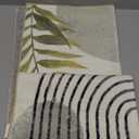 RoomTalks Boho Green Cute Bathroom Rugs Bath Mat Non Slip Washable, Modern Abstract Geometric Shape with Tropical Leaves 2x3 Small Area Rug for Bedroom Kitchen Entryway Indoor Doormat Stain Resistant