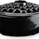 Plow & Hearth Lattice Wood Stove Steamer | Cast Iron Fireplace Humidifier | Black | Rust Resistant | Functional Kettle Alternative | 1.5 QT Capacity