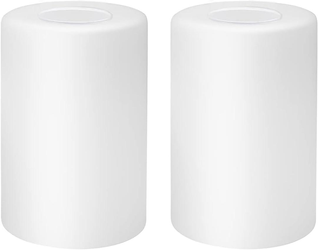 2 Pack White Frosted Plastic Shade, High transparency without dazzling eyes, 5.7 inch High, 4 inch Diameter, 1.65 inch Fitter, Replacement for Pendant Light Floor lamps Chandelier Wall Sconces