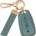 Rislobx Key Fob Cover Fit for Chevy Key, Car Key Case Protector for Volt Bolt Spark Equinox Traverse Trax (4 Buttons Blue)