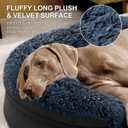 iweepet Fluffy Calming Orthopedic Dog Beds Large Sized Dog,44‘’Dog Sofa Bed | Thickened Memory Foam,Soft Plush Faux Fur,Washable Removable Cover,Supportive Bolster, Claming Dog Couch For Large, Old Dogs,  44.0"Lx32.6"Wx7.6"H Black
