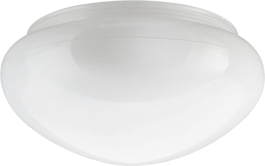 Aspen Creative 23607-01, 9" White Opal Mushroom Glass Shade For Ceiling Fixture, 9" Dia x 4-1/2" H/Fitter 7-1/2"