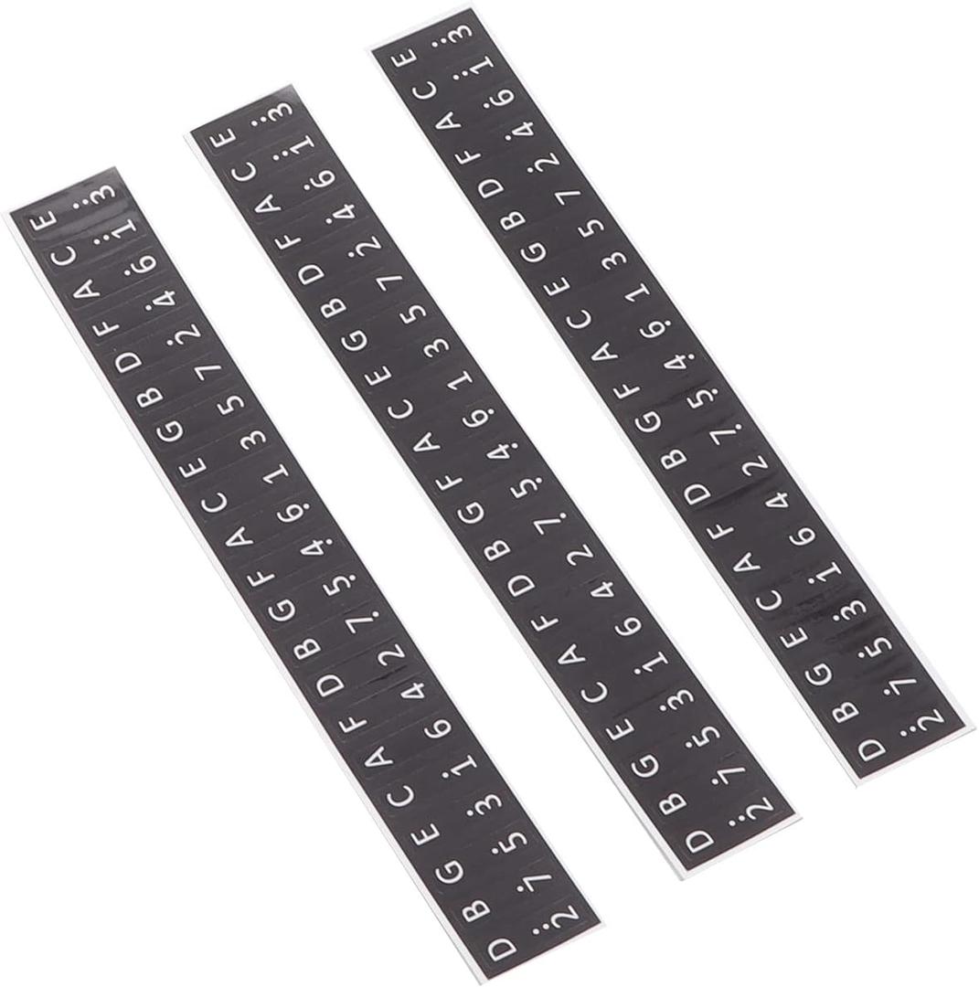 Kalimba Keyboard Notes Stickers Eye Catching Desig Thumb Piano Key Stickers Waterproof 17 Key Kalimba Sticker for Starter Beginner, (Black)