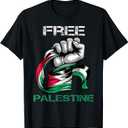 I Love Free Palestine Flag Save Gaza Strip Palestinian T-Shirt, L