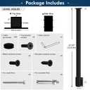Side Mount Cable Railing Post for 42" Railing System (Post Body 48"), Level Drilled Space-Saving Fascia Mount Deck Rail Post, Black Stainless Steel T304 Handrail Post for Indoor Outdoor