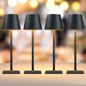 Yogaret 4 Pack Rechargeable Cordless Led Table Lamps,Cordless Lamp with 6000mAh Battery Operated, Portable Indoor/Outdoor Table Lamp for Patio Restaurant Home Dinner Dining Kitchen