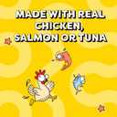 Temptations Creamy Puree Cat Treats, Chicken, Salmon & Tuna, 72 Count | Chicken, Salmon & Tuna, under 15 cal/tube, no added sugar/fillers, meal topper or hand-feed, wet squeezable treat (EXP 08/01/27)