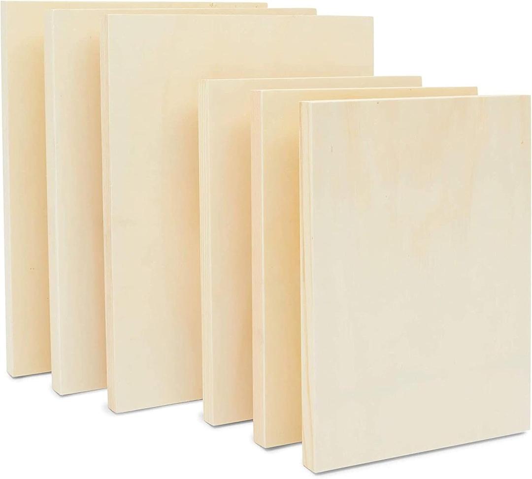 Bright Creations Unfinished Wood Frames for Canvas Paintings - 9 x 12 & 11 x 14 in, 6 Pack, Brown, Traditional - Multi Pack Wood Art Boards for Panel Painting & Wall Decor