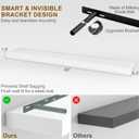 Fun Memories Floating Shelves for Wall, 48Inch Floating Shelves Set of 2, Hanging Shelf with Invisible Brackets, Wood Shelves for Living Room, Bedroom, Kitchen, White