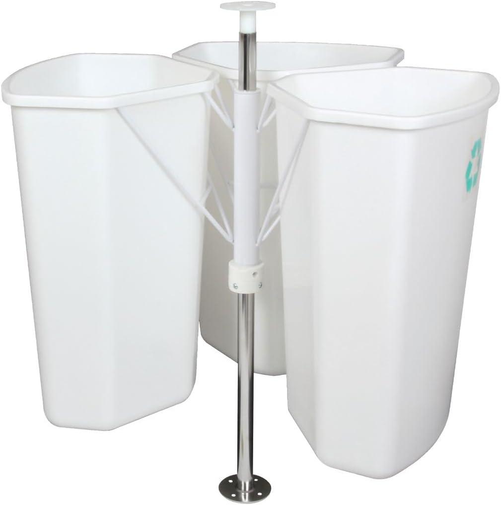 Knape & Vogt RRC28K-W Revolving Recyling Center with Three Removable 32 Quart Bins