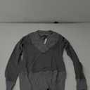 AmlieBoutik Women Crossover Cable Knit V Neck Long Sleeve Pullover Sweater (Medium, Gray)