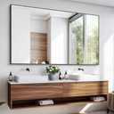 60x36 Inch Large Black Wall Mounted Mirror, Aluminum Framed Decorative Rectangular Bathroom Mirror for Wall Over Sink, Vanity Mirror for Bedroom Living Room Bathroom, Functional Oversized Mirror (60" L x 36" W)