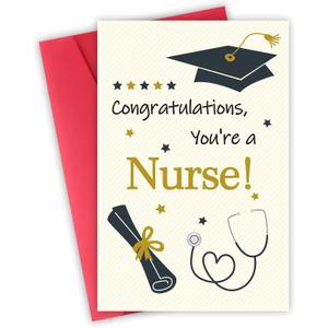 Nurse Graduation Cards for Her, Nursing Graduation Gifts for Granddaughter Daughter Sister Friend, Nursing School & Medical School Graduation Gifts Card,Future RN Congratulations Card