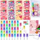 AMENON 28 Pcs Stackable Pencils Plastic Bear Pencils 5 in 1 Stacking ColoredStackable Pencils for kids Party Favors for Easter Basket Stuffer,Birthday Party Supplies,Goodie Bag Filler,School,Office