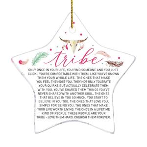 Friendship Gift Christmas Ornament, Love Them Hard Cherish Them Forever, Tribe Ornament Gift for Women Best Friends Bestie BBF Birthday Graduation Gifts