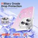 Compatible with iPhone 12 Pro Max Case & iPhone 13 Pro Max Case Magnetic Glitter iPhone 12&13 Pro Max Phone Cases 6.7" with Curly Wavy Design [Bling & Cute][Compatible with Mag-Safe],Pink