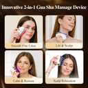 Newest 2-in-1 Red Light Therapy for Face & Neck Massager Facial Care Device, Electric Gua Sha Lymphatic Drainage Tool with Heat & Vibration for Firming, Head Massage & Depuffing Sculpting