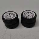 1/8 RC On Road Car Tires and Wheels Rims 17mm Hex 103mm Rubber Rally Tyres for 1:8 Scale RC On-Road Racing Car HPI WR8 HSP Hobao ARRMA Redcat Losi Kyosho VRX RC Rally Drift Car 4PCS (White)