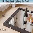 Black Farmhouse Bathroom Mirror, 24x36 Inch Black Wooded Framed Vanity Mirror for Wall, Rectangular Rustic Wall Decor Mirrors for Entryway Living Room Bedroom