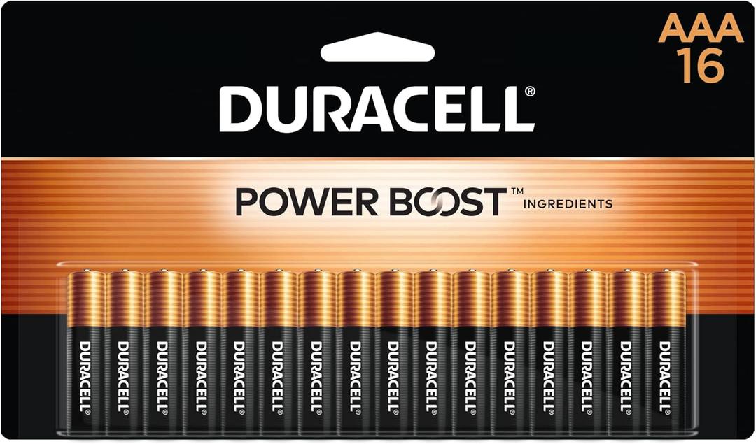 Duracell Coppertop AAA Batteries with Power Boost Ingredients, Triple A Batteries, 16 Count (Pack of 1) for Household and Office Devices, Alkaline AAA Battery