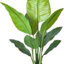 Artificial Bird of Paradise Plant, Green Leaves,Adjustment-Free Branches Artificial Tree for Indoor Outdoor Home Decor (4FT-1Pack) (47 IN)