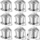 Zopeal 9 Pcs Tea Infuser Stainless Steel Strainer with Extended Chain Hook and Saucer Loose Leaf Steeper Fine Mesh Ball Tea Filter for Brew Spices Seasonings Fits Cup Mug Bottle