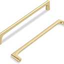 Lardmon 3 Pack Brushed Gold Modern Cabinet Pulls 7.5 Inch(192mm) Hole Center Timeless Drawer Pulls Vanity Pulls Classic Solid Kitchen Cabinet Handles Hardware, 7.9 Inch(202mm) Total Length