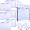 6 Pcs Canopy Sidewalls for 10x10 ft Pop up Canopy Tent Waterproof Canopy Tent Sidewalls for Outdoor Party Replacement, Sidewall Only, Tent Not Included (White)