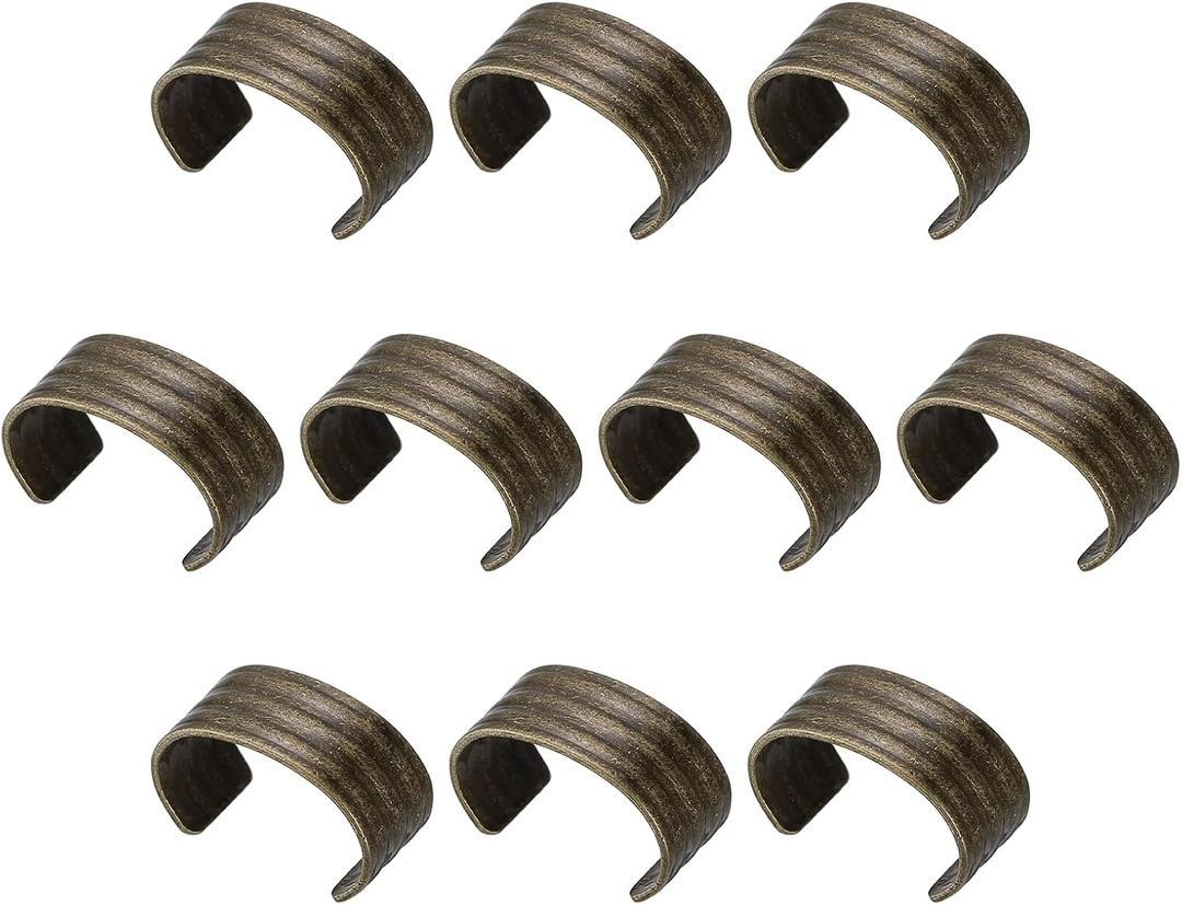 uxcell Leather Rope Clip, 100Pcs Cylindrical Crimping Cord Crimps Foldable String Leather Cord Fastener for DIY Lanyard, Tassel, Jewelry Making, Bronze