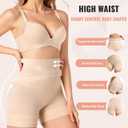 Tummy Control Shapewear Shorts for Women,Mid Waist Body Shaper Butt Lifting Thigh Slimmer Under Dresses (Beige, XL)